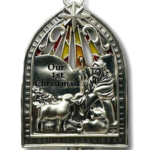 Hallmark Ganz Christmas Tree Metal Ornament  Our First 1st Christmas Shepherd - Picture 2 of 2